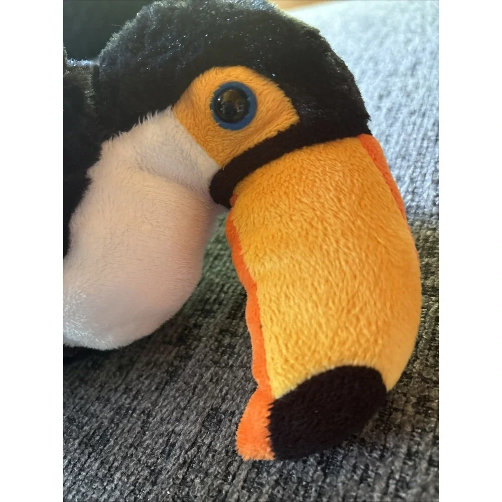 Ganz Webkinz Toucan Plush Stuffed Animal Tropical‎ Bird Black Orange 8.5 Inch